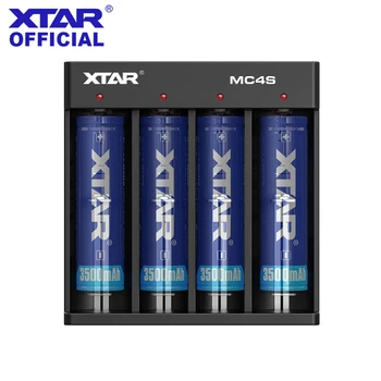XTAR MC4S 3,7 V Baterija, Įkroviklis TypeC Įvestis, USB Kroviklis 18650 Baterija 10400-26650 1.2 V NI-MH/CD AAA AA Baterijos Kroviklis 18650