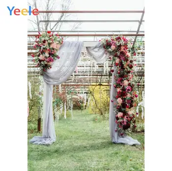 Yeele Stovo Gėlės Durų Užuolaidos Pievų Vestuvių Fotografija Tapetai Individualų Fotografijos Backdrops fotostudija