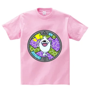 Yo-ka Žiūrėti marškinėliai berniukui vasaros marškinėliai vaikams spausdinti marškinėlius anime marškinėliai vaikams, prekės ženklo drabužių Multi-color-O-Neck tee girl NN