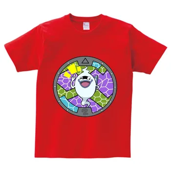 Yo-ka Žiūrėti marškinėliai berniukui vasaros marškinėliai vaikams spausdinti marškinėlius anime marškinėliai vaikams, prekės ženklo drabužių Multi-color-O-Neck tee girl NN