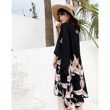 Yukata moterų Kimono megztinis marškinėliai harajuku kawaii stiliaus Kimonos moteris 2019 palaidinė obi haori Japonijos streetwear TZ019