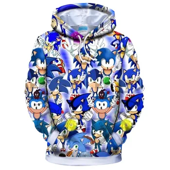 Z&Y 2-16Y Anime Sonic The Hedgehog Hoodies Vaikai 3D Hoodie Kūdikių Berniukų Paltai Vaikų Susagstomi Megztiniai Megztinis Mergaitėms Streetwear