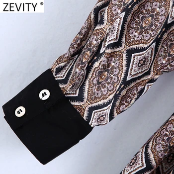 Zevity Naujas Moterų Derliaus Geometrinis Totem Gėlių Spausdinti Varčias Marškinėliai Suknelė Elegantiškos Ponios Retro Kratinys Atsitiktinis Slim Vestidos DS4757