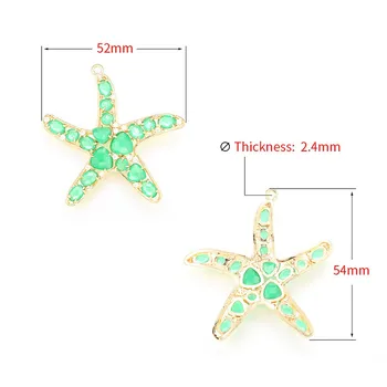 ZHUKOU 52x54mm mados Kristalų starfish pendant moterims, Rankų darbo Karoliai, Auskarai Padaryti Aksesuarai modelis:VD417