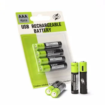 ZNTER 1/2/4PCS Mirco USB Įkraunama Baterija 400mAh AAA 1,5 V Žaislai Nuotolinio valdymo pultelio baterijas, Ličio Polimerų Akumuliatorius