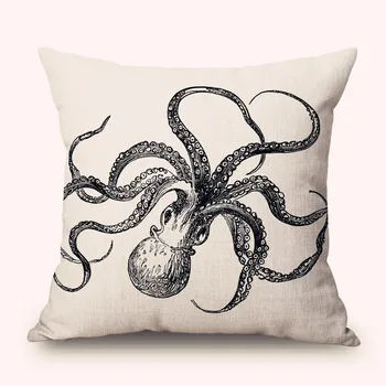 ZXZXOON dekoratyvinis mesti pagalvės užvalkalą apimti gyvūnai Jūrų organizmo Aštuonkojai medvilnės skalbiniai, pagalvės dangtelis sofa namų dekoro