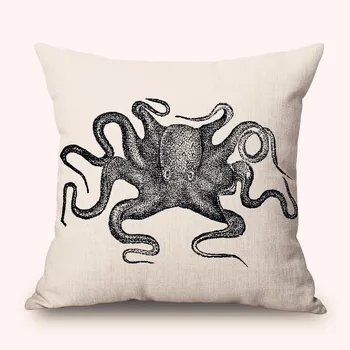 ZXZXOON dekoratyvinis mesti pagalvės užvalkalą apimti gyvūnai Jūrų organizmo Aštuonkojai medvilnės skalbiniai, pagalvės dangtelis sofa namų dekoro