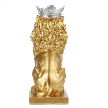 Šiaurės Dervos Karūna Liūto Skulptūros Liūto Statula Apdaila Rankdarbių Aukso Liūtas Karalius Modelis Office Namų Dekoro Figūrėlės