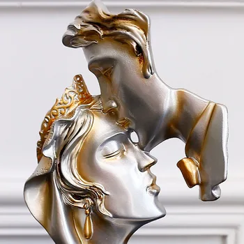 Šiaurės Kaktos Kiss Porų Abstraktaus Pobūdžio Skulptūra Modernus Modelis Dervos Amatų Ornamentu Namų Dekoro Priedai