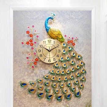 Šiaurės Modernių Namų Kambarį Sieninis Laikrodis Kūrybos 3Ddiy Povas Išjungimo Laikrodis Reloj De Sumalti Mados Dekoratyvinis Kvarcinis Laikrodis Šilumos