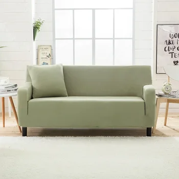 Šviesiai žalia universalus ruožas sofos, sofos padengti kambarį vientisos spalvos kampas, sofa-slipcover apima spandex padengti sofa