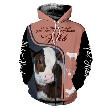 ūkio veterinarijos gydytojas, gyvūnų Karvė 3D Atspausdintas hoodies Vyrų Harajuku Mados Gobtuvu Palaidinukė Rudenį Unisex hoodie sudadera hombre