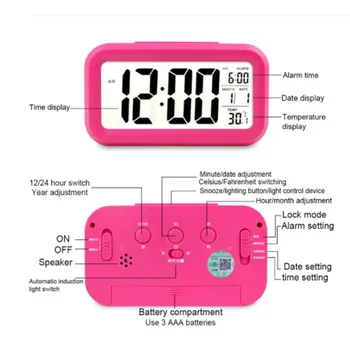 Žadintuvas LED Skaitmeninis Laikrodis-Žadintuvas Backlight Ekranas su Temperatūros Kalendorius Atidėjimo Funkcija, Laikrodžiai, Namų Biuro Kelionės