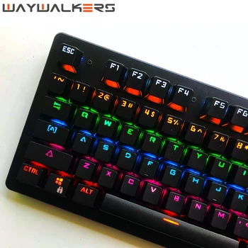 Žaidimų Klaviatūra 104 Klavišą USB Laidinė LED Apšvietimu Mechaninių klaviatūrų Anti-Šešėlius lipdukai, nešiojamas kompiuteris rusų