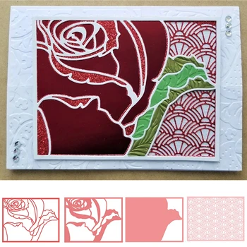 Žavinga Rožių Modelis Mirti Gabalai Kortele Priėmimo Rose+Modelis+Rėmo Metalo Pjovimo Miršta Trafaretai 2020 Įspaudas Amatų Korteles