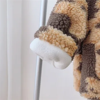Žiemos plius storo aksomo švarkas animacinių filmų baby bear pliušinis megztinis švarkas šiltų drabužių mergaičių švarkai